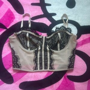 Haute Monde Nude Bustier Crop Top